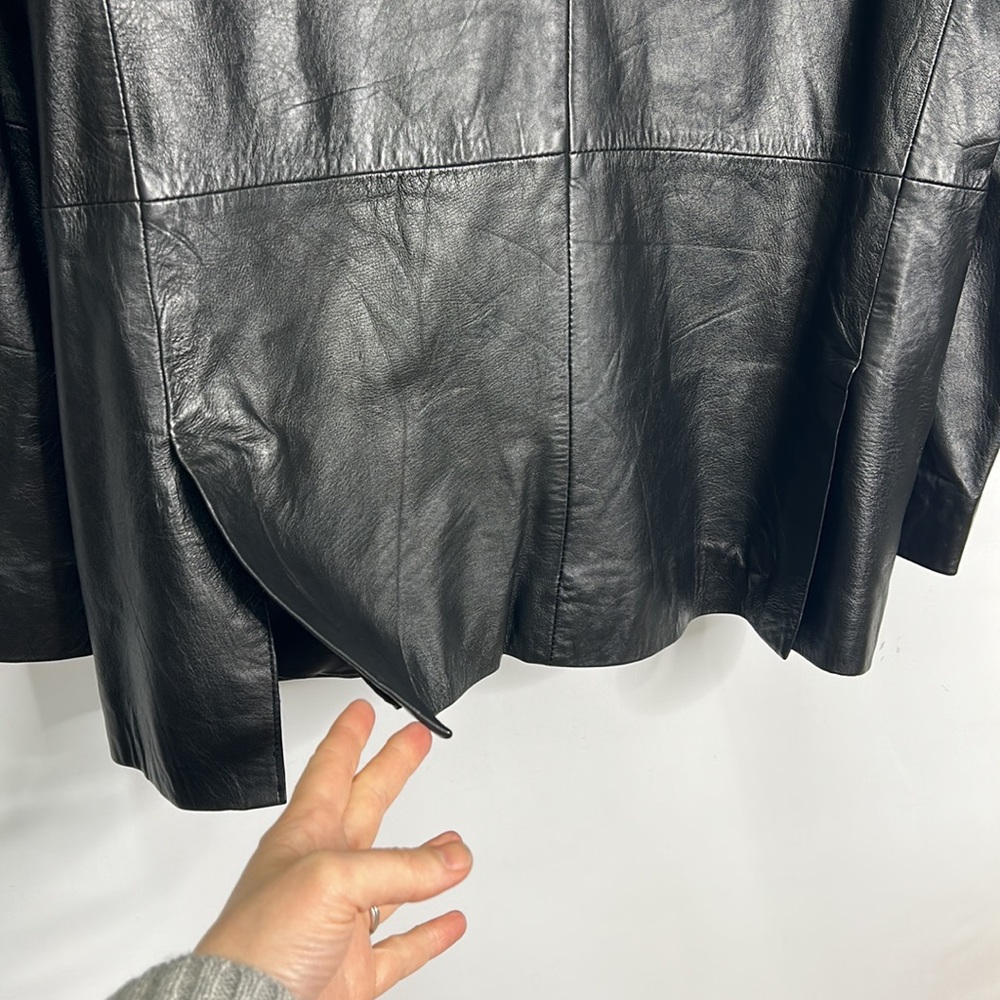 Pronto Uomo genuine leather shoulder pad pocketed blazer - Picture 8 of 11